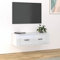 CIADAZ Meuble TV Suspendu Blanc Brillant 80x36x25 cm Bois d'ingénierie,Meuble TV,Meuble TV Moderne,Meuble de Salon