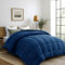 DUANDAUN Bettdecke 240 x 260cm 4 Jahreszeiten Bettdecke,Mikrofaser Steppdecke, Weiche und Bequeme Ganzjahresdecke, Deal für Allergiker, Dunkelblau