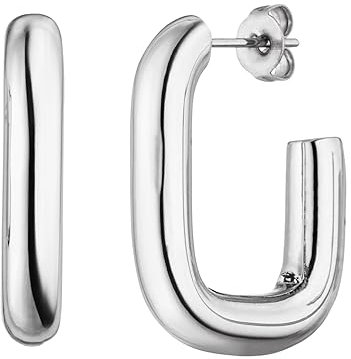 Purelei® Hula Ohrringe, Wasserfeste Ohrringe aus Edelstahl, Creolen perfekt für Layering-Looks, Geschenk für Frauen (Silber)