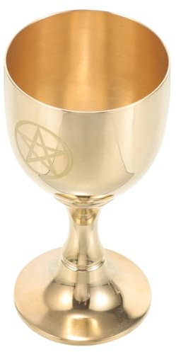 IMIKEYA Kelch Aus Messing Kelch Altar Kommunionbecher Königliches Weinglas Metall Heiliger Becher Anbetungsbecher Kelch Vintage-Likörbecher Für Zuhause Bar Party Hochzeit Ritual