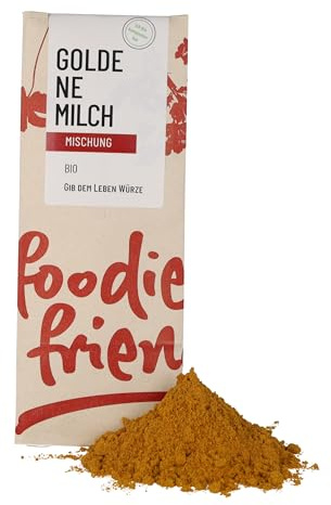 foodie & friends BIO Goldene Milch in einer kompostierbaren Tüte, 50g, mit 56% Kurkuma