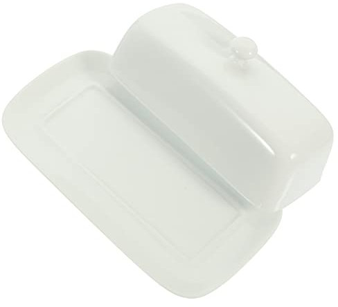 OUNONA 1 Satz Butterdose Kühlschrankbehälter Butterschneider-Boxen Butterschale im Restaurant französische butter Butterschale aus Keramik Schale mit Deckel Brot westliche Platte Weiß