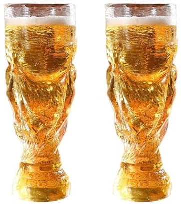 NOAFUNZO Kreative Hercules-Bierglasbecher, großes Fassungsvermögen, Pokal-Form, Fußballglas, für WM, Party, Bar und Fußball-Liebhaber, 2 Stück (Hercules, klein, 350 ml)