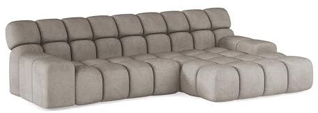 DomoHome - Campile Big Ecksofa mit Schlaffunktion 288 cm Breit Sofa, modern Couch, Eckcouch, Wohnzimmer Möbel, Elektrisch ausfahrbarer Sitz, Sofa L Form (Rechts, Eden 7)