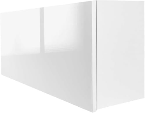Milionmeblicom Armario Suspendido De Baño Laura 80x30x23 cm Mueble Pared Colgar con Estante Cocina Blanco Brillante de Almacenamiento con Iluminación LED Moderno Mueble Auxiliar Espacioso