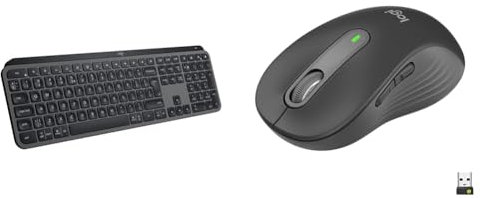 Logitech MX Keys S, Tastiera Wireless, Profilo Basso, Tasti Programmabili, Retroilluminazione & Signature M650 L Mouse wireless - Per mani grandi, Durata Batteria 2 anni, Clic Silenziosi