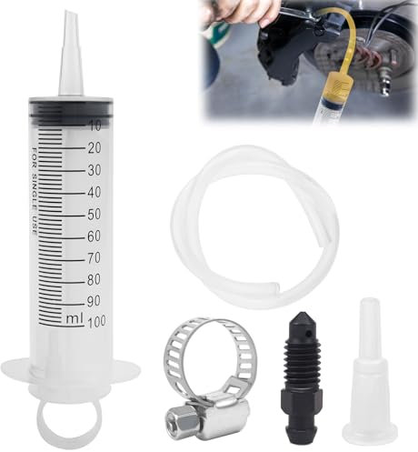 UVVRUR Seringue de 100 ml, tuyau de 50 cm, purge de frein pour vélo, moto, scooter, quad, réparation du système de freinage, seringue d'huile, seringue d'aspiration, huile de transmission, seringue à