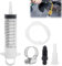 UVVRUR 100ml Spritze, 50cm Schlauch, Bremsenentlüftung für Fahrrad, Motorrad, Roller, Quad, Bremssystem-Reparatur, Ölspritze, Absaugspritze, Getriebeöl, Futterspritze, Kunststoff