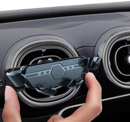 Car Phone Holder for Smart 453 451 Mercedes Benz A/B/C/E/S Mini Cooper Audi-TT Ford Jeep Suzuki Mustang Wrangler Swift Round Vents Mount for All Circular Air Vents iPhone 16/15/14/13 Pro Max Galaxy