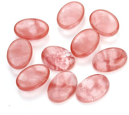 Hohopeti 10stücke Ovale Stein Cabochons Rote Stein Edelstein Glatter Oberfläche Diy Schmuck Zubehör Für Ohrringe Manschettenknöpfe Dekoration Wassermelonenrot