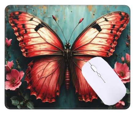 Mauspad Klein Schmetterling Mousepad, Schreibtischunterlage Kinder, Gaming Mauspad 60 X 40 cm rutschfest und Wasserdicht VernäHte Kanten Mouse Pad, Verbessert Geschwindigkeit und PräZision T-4619