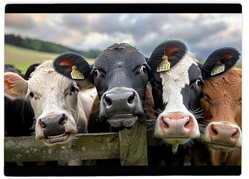 Shopagift Herd of Cattle Cows Glass Chopping Board Large Kitchen Worktop Saver 39cm x 28cm