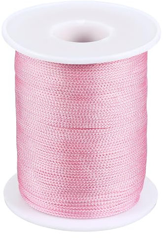 PATIKIL 1mm x 393feet Nylon String for Bracelets Braided Nylon Cord Nylon Thread for Wind Chime Beading Necklaces Blinds DIY Craft Jewelry Making, Pink