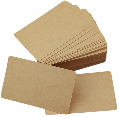 100 Stück Visitenkarten, 54 x 88 mm, Kraftpapier, leere Notizkarten, Kraftpapier, Wortkarten für Bastelarbeiten, Etiketten für Gepäck und Bacheche-Papier