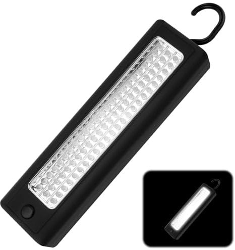72 LED Ultra Bright Work Light,Magnetic Torch Lamp with Hanging Hook Portable Battery Powered Inspection Lights for Shed Camping,Household,Attic,DIY,Workshop,Fishing Emergency Lighting