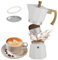 Moka Pot Aluminio Estufa Espresso Fabricante 6 Tazas 300 ml Cafetera Italiana Extraíble Espresso Moka - Olla portátil para los amantes del café Blanco (Blanco-300ml)
