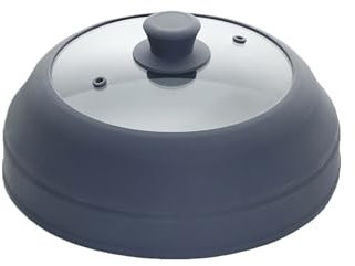SQOYEI Repliable Couvercle Micro Ondes, Economiseur D'espace Cloche Micro Onde Verre Résistant Aux Hautes Températures Verre Cloche Alimentaire(S)