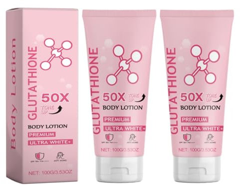 Glutathione 50x Tone Up Body Lotion, hellt die Haut auf, baut Melanin ab, spendet Feuchtigkeit und macht die Haut weich mit der All-Over Scented Body Cream (2 pc, 1)