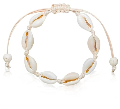 IHLOOTD Bracelet de Cheville Coquillage, Chaînes de Cheville Coquillages de Corde Réglable, Cauris Naturel, Bracelet Bohème, Bijou de Pied été pour Femmes Filles