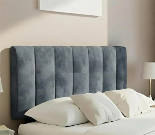 Hannah Portland Velvet Headboard, Plush Lined Design for Divan Beds, Luxury Bedroom and Hotel Furniture Height 20inch (Grey, Double 4ft 6inch)