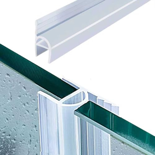 Shower Glass Door Seal, 120 Inch Silicone Soft Shower Door Bottom Seal for 3/8(10mm) Thick Glass Door, Stopping Water Leaks - (Arch)