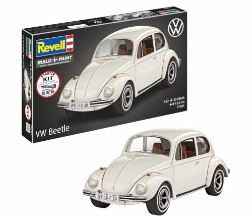 Revell 77681 Starter Kit VW Beetle 1:32 Scale Unbuilt Plastic Model Kit with Accessories