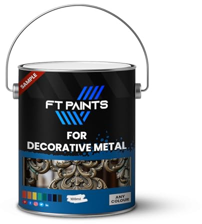 FT Paints Sample 100ml 1K Metal Satin Paint For Decorative Metal- RAL 9010-Pure White