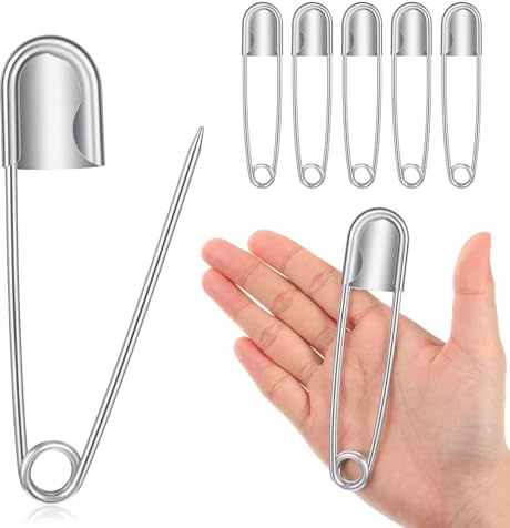 Extra Große Sicherheitsnadel, 127 mm Lange Extragroß Safety Pins Rostfreier Stahl Heavy Duty Sicherheitsnadeln für Dicke Stoffe Quilten Decken Matratzen Kleidung Schmuck Schal 5 Stück
