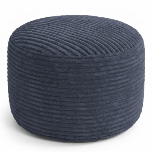 bananair - Repose Pieds Salon - Housse Lavable, Remplissage Mousse - Tabouret Pouf Élégant, Ottoman Pouf Rond Doux & Confortable (50x30 cm, Gris Foncé)