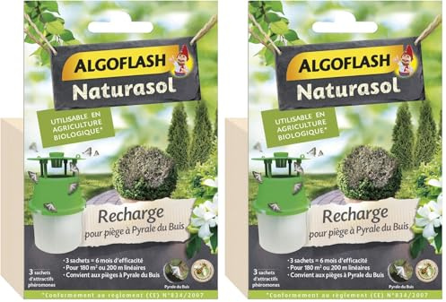 ALGOFLASH NATURASOL Recharge pour PiÚge Pyrale du Buis, 3 Capsules de phéromones, 6 Mois d'efficacité, BIOPIBUIR (Lot de 2)