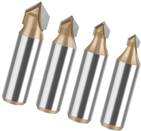 12mm Shank Alloy Steel Wood Router Bit 90°V Grooves Cutter Precise Ground Edges for Cabinetry Furniture Model Making High Precise V Grooves Cutting Tool