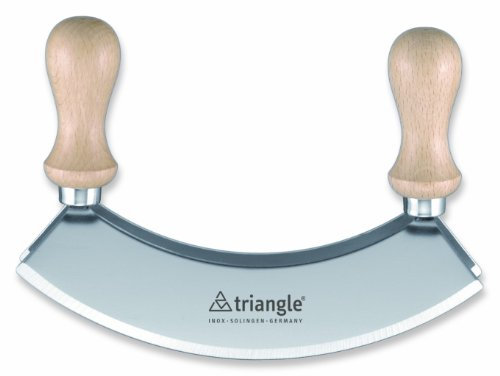 triangle 43 222 18 02 Wiegemesser 17,5 cm, zweischneidig mit Holzgriff Made in Solingen/Germany professionelle Qualität Kräutermesser