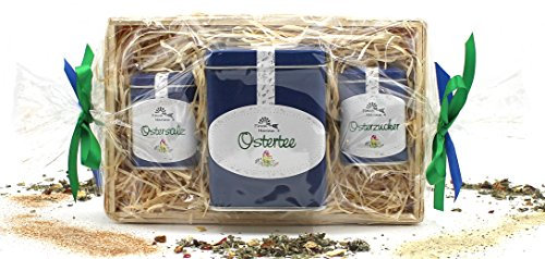 Osterkörbchen mit Ostertee, Ostersalz und Osterzucker aus der Finca Marina Gewürzmanufaktur
