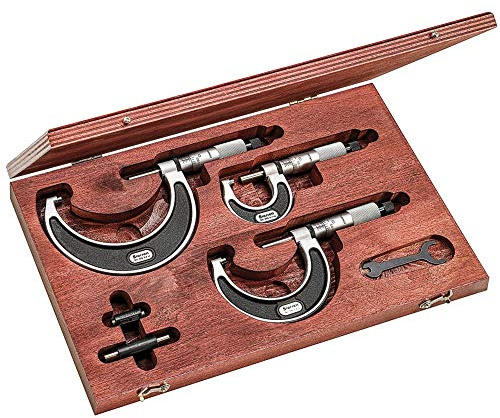 Starrett st226axrlz Bügelmessschraube Set, (3) 0–7,6 cm .0001 Grad, Hartmetall, Gesichter mit Standards in Fall