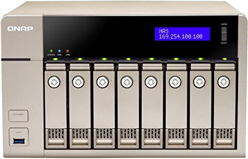 QNAP TVS-863-4G - Serveur de Stockage en Réseau NAS pour 8 Disques Durs, Stockage Unifié iSCSI-NAS, Processeur AMD 2.4GHz Quad-core , 4Go RAM Extensible, 2 Ports Gbe LAN, 2 Ports HDMI, 4K-ready avec QvPC, 10Gbe-ready, Châssis Vide
