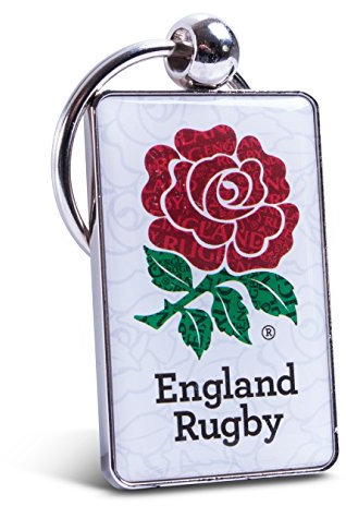 RFU Metall-Schlüsselanhänger mit Rosenmotiv – Silber