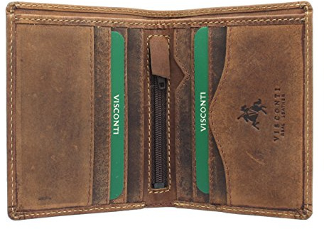 VISCONTI Hunter Compact Oiled Leather Arrow Wallet RFID Blocking 705 Oil Tan