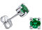 Miore Boucles d'Oreilles Femmes Clous d'Oreilles ronds en Or Blanc 9 Carat / 375 Or avec Pierre Précieuse émeraude vert, Bijoux