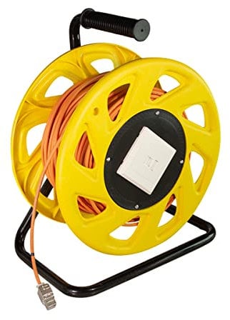 LogiLink CQ3060S Netzwerk Kabeltrommel CAT6A, S/FTP, RJ45 Keystone Buchsen (500 MHz, 60m) orange