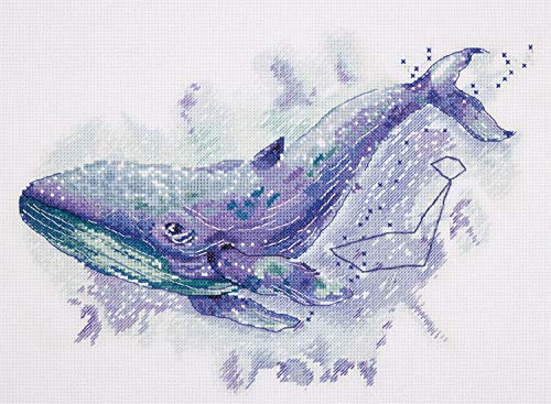PANNA - Counted Cross Stitch Kit - The Whale Constellation - MT-1961-14 Count - Aida - 9.06 x 12.2 inch - DIY kit