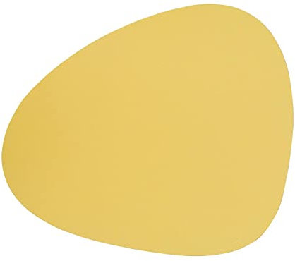 Lind DNA Tischset Curve L Recyceltes Leder Nupo Gelb, Maße: 37cm x 44cm, 981033