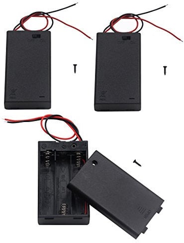 LAMPVPATH (Pack of 3) 3 AAA Battery Holder with Switch, 4.5V Battery Holder With Switch, 3 x 1.5V AAA Battery Holder with Leads and Switch