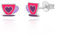 Sterling Silver children's girls pink enamel tea cup stud earrings/Gift box