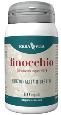 ERBA VITA Integratore Alimentare di Finocchio - 60 Capsule - Fonte naturale di olio essenziale, favorisce la digestione e l'emilinazione dei gas