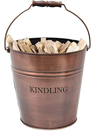 Kindling Storage Basket - 17L Wood Container Bucket Stove Hearth Log Bucket (AM97)