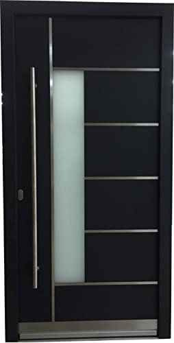 Haustür Welthaus WH94 RC2 Premiumtür Aluminium mit Kunststoff LA 40 Tür AUF LAGER Tür 1000x2100mm DIN Links Farbe aussen Anthrazit Innen weiß außengriff BGR1400 innendrucker M45 Zylinder 5 Schlüßel