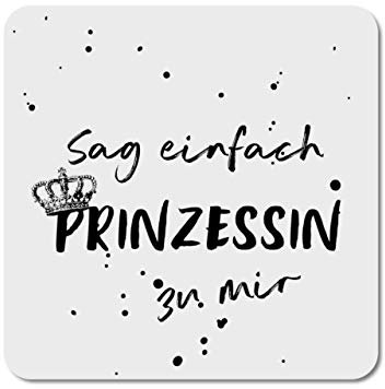 Interluxe LED Glasuntersetzer - Sag einfach Prinzessin zu Mir - Untersetzer mit Licht für Getränke, Cocktails, Eistee