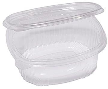 Cuki Professional Confezione da 50 Contenitori Ovali in Pet con Coperchio Incernierato, 14 x 11.9 cm, Polieta, 500 CC