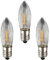 hellum LED Ersatz-Kerzen für Schwibbogen, 3 Stück 16V 0,5W Riffelkerze für Weihnachtsbaum Kerzen Lichterketten innen mit 15 Brennstellen, Birnen für Lichterbogen E10/ 16V/ 0,5W/ 17 Lumen 914306