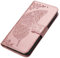 HAOYE Cover per Samsung Galaxy Note 10 Lite/A81 Cover, Custodia Chiusura Magnetica Flip Case Stile, Pelle PU Farfalla Sbalzato con Supporto di Stand/Carte Slot. Oro Rosa